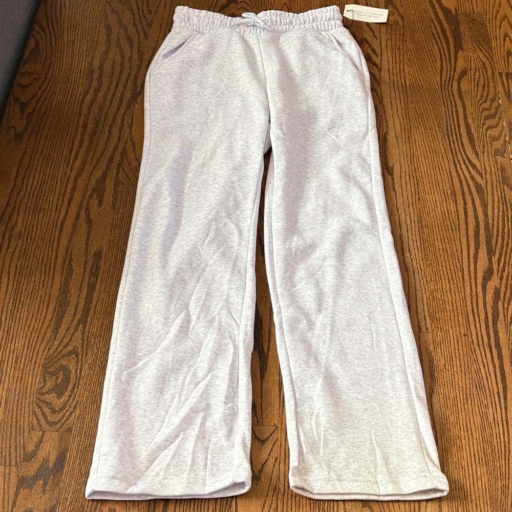 Comfortable Gray Wide Leg Sweatpants